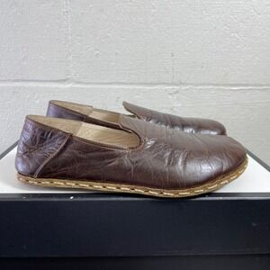RAUM Grounded Barefoot Brown Leather Slip On Loafer Shoes Women's Size 9
